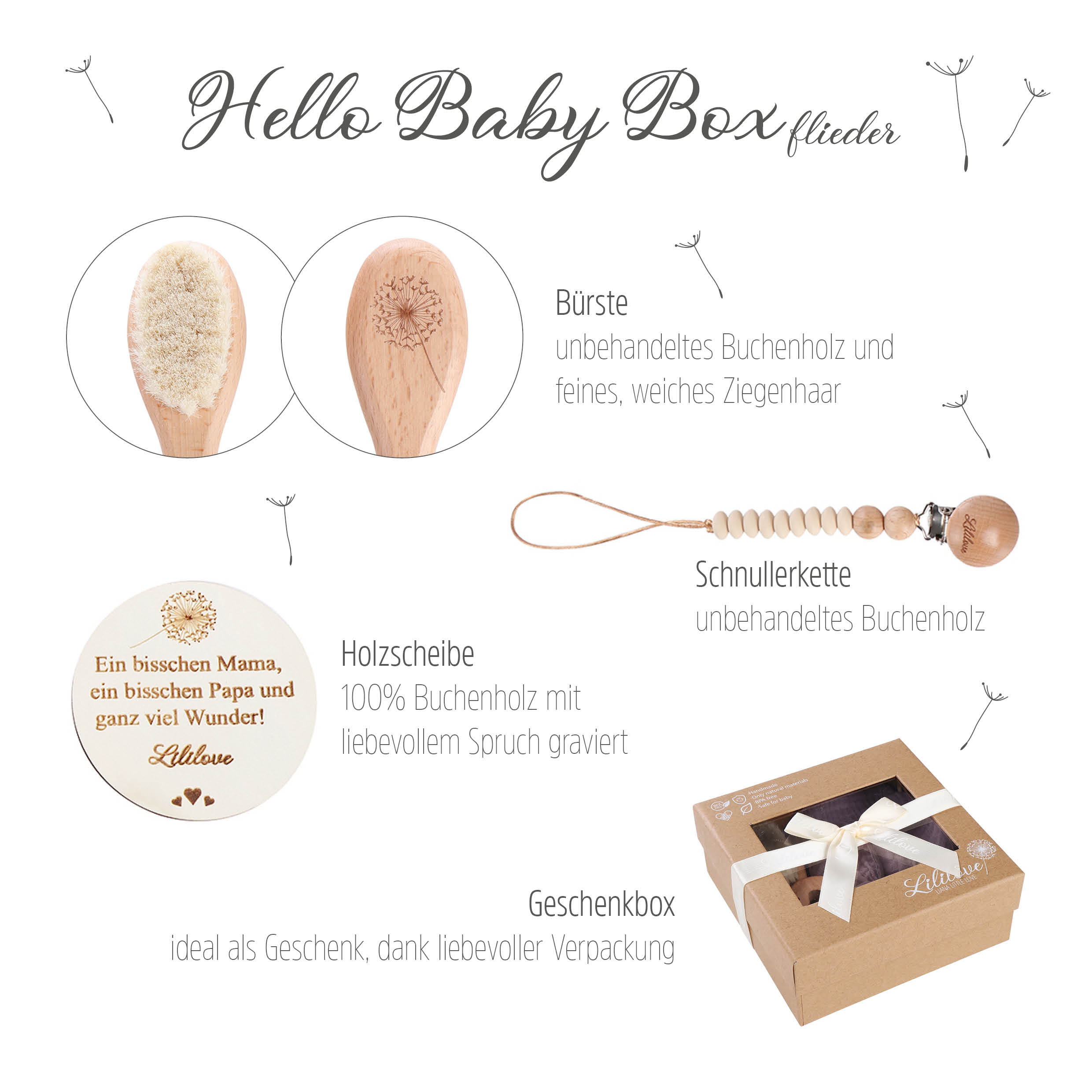 Geschenkset - Hello Baby Box - flieder
