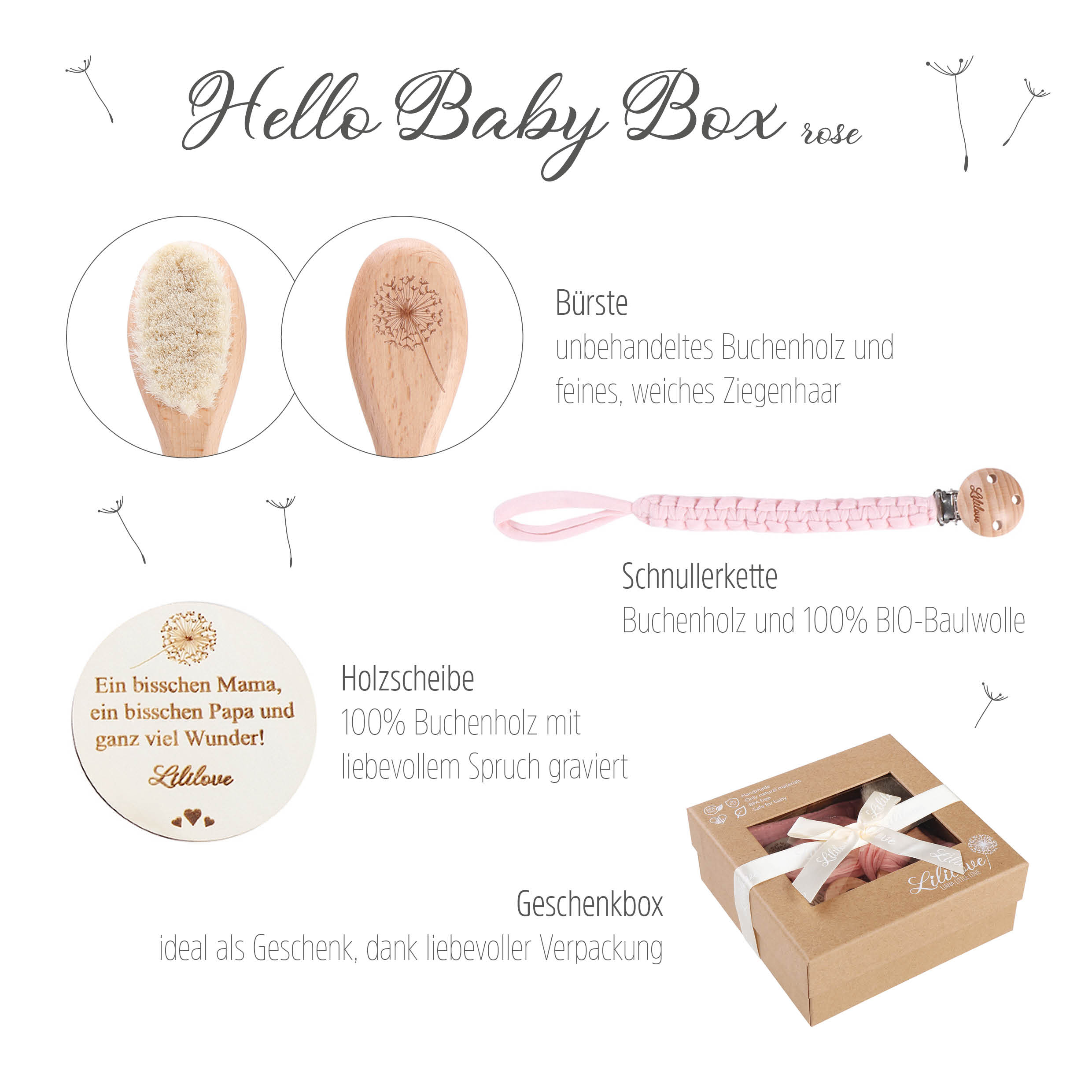 Geschenkset - Hello Baby Box - rose