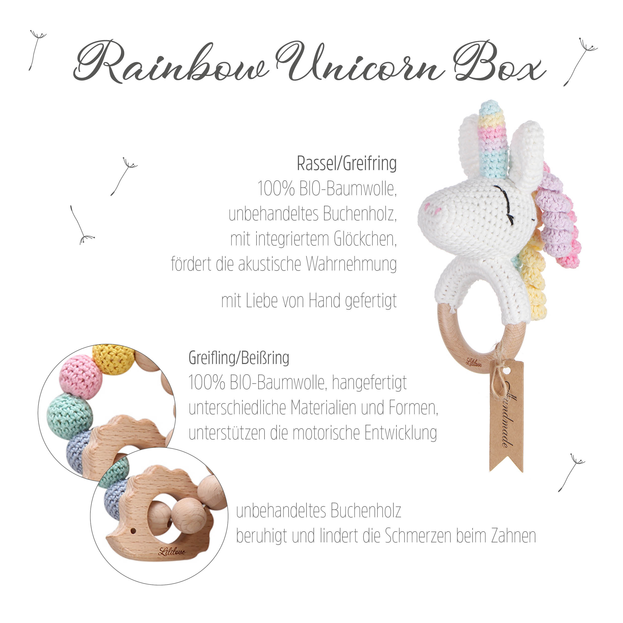 Geschenkset - Rainbow Unicorn Box - handmade